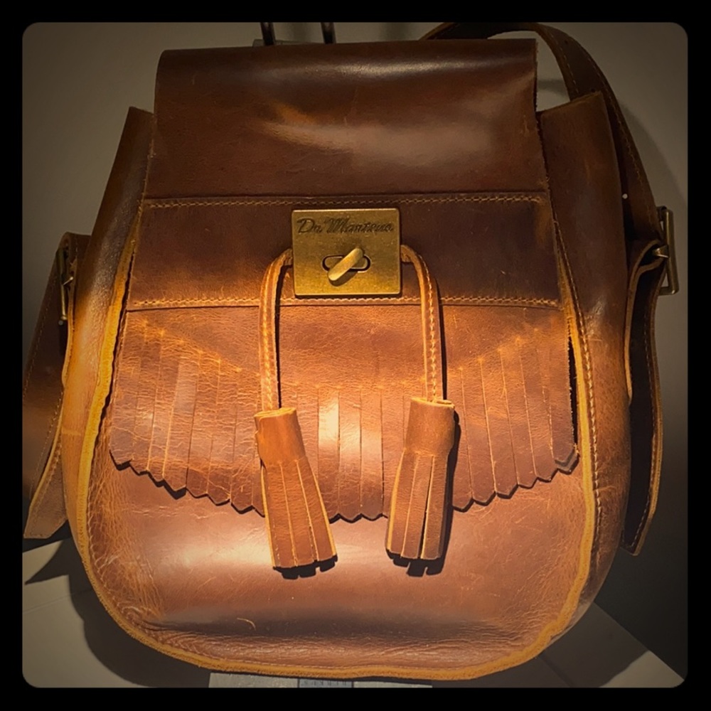 Doc Martens leather fringe shoulder bag